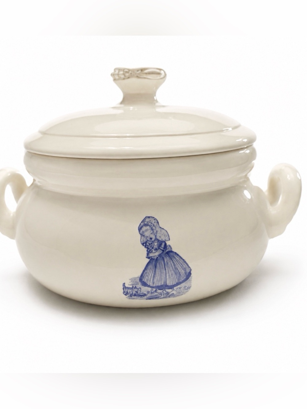 Covered Casserole or Lidded Serving Dish Little Dutch Children Motif Vintage